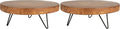 Creative Co-Op Decorative Paulownia Wood Pedestal, Dark Brown (Pack of 2)