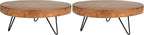 Creative Co-Op Decorative Paulownia Wood Pedestal, Dark Brown (Pack of 2)