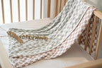 Little Jump 2- Layers Jersey Knitted Swaddle Blanket, Premium Baby Blanket,Soft Stretchy Quilt for Babies, Toddlers, Kids (Coffee & sage cherckered)