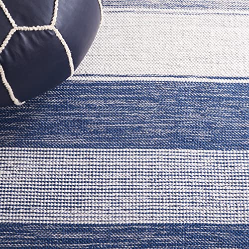 SAFAVIEH Striped Kilim Collection Runner Rug - 2'3" x 8', Grey & Blue, Flat Weave Cotton Design, Easy Care, Ideal for High Traffic Areas in Living Room, Bedroom (STK804M) - color: Grey/Blue, size: 2'3" x 8' (Runner)