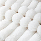 ZLINA Set of 2 Cream White Faux Fur Decorative Throw Pillow Covers Fluffy Striped Pillowcase Cushion Covers 12 x 20 Inch Decor Sofa Couch Bedroom