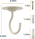 NACETURE Ceiling Hooks for Hanging Plants 3 Pack - Plant Hanger Indoor Hanging Hooks Metal Plant Bracket Iron Lanterns Hangers for Wind Chimes (White 3 Pack)