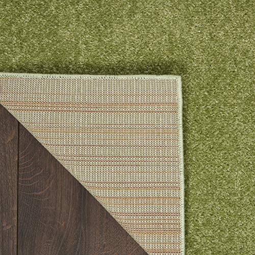 Nourison Home Nourison Essentials Green 2'2" x 7'6" Area Rug - Easy Clean, Non Shedding, Bed Room, Living Room, Dining Room, Kitchen (8' Runner) - color: Green, size: 2'2" x 7'6" (Runner)