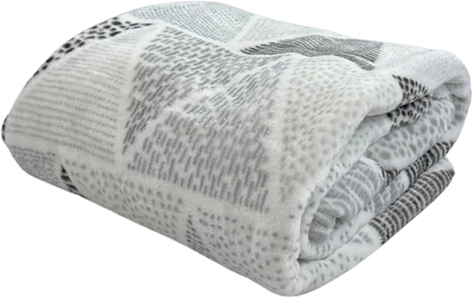 Serafina Home Throw Blanket: Velvety Soft, Durable Fleece Accent for Bed or Couch (Triangle Geo, 50 x 60 inches)