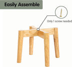 Wood 7.5" x 9.8" Plant Stand Indoor Outdoor, Wooden Single Floor Plant Pot Holder, Natural Plant Stand, Assembly Required (Excluding Potted Plants)