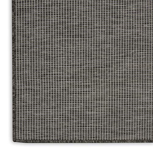 Nourison Home Positano Charcoal 2'2" x 12' Area Rug - Easy Clean, Non Shedding, Bed Room, Living Room, Dining Room, Kitchen (12' Runner) - color: Charcoal, size: 2'2" x 12' (Runner)
