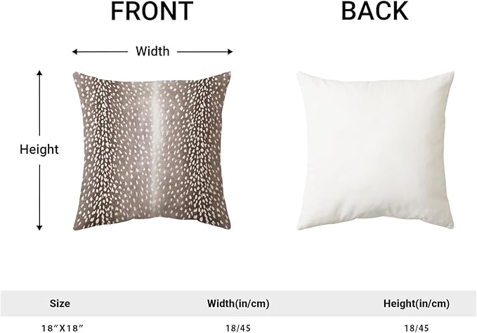 Antelope Pillow Covers 18x18 Inch Set of 2 Animal Print Pillow Cases Brown Throw Pillows Boho Modern Decorative Pillows Outdoor Farmhouse Soft Cotton Cushion Covers Decor for Home Sofa Decor