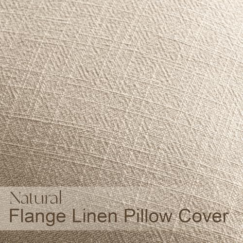 Linen and Cotton Decorative Pack of 4 Throw Pillow Covers Soft Accent Farmhouse Neutral Cushion Case 20 x 20 Inch Pillowcase with Flange for Chair Couch Sofa Bedroom Living Room Home Decor - color: Neutral, size: 20" x 20" (Pack of 4)