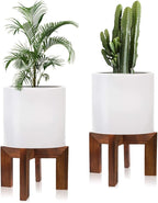2 Pack Wood Plant Stand Indoor Holders for Plants, Sturdy Flower Pot Stands Plants Shelf, Wooden Stool for Patio Plant Stand, Fit 5-18 Inch Variety Flower Pots, Easily Assemble