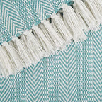 DII Herringbone Striped Collection Cotton Throw Blanket, 50x60, Aqua (Pack of 12) - color: Aqua, size: 50x60" (Pack of 12)