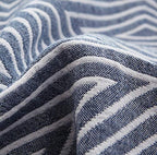 MEJU Blue Striped Checks Triange Muslin Reversible Throw Blanket for Bed Sofa Couch 100% Combed Cotton 3 Layer Soft Warm Quick Dry Throw Blanket Bedspread Bed Coverlet Sheet Full Queen 80 in X 90 in - color: Check2 Blue, size: F/Q 80 in x 90 in