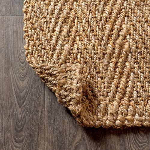 JONATHAN Y Espina Hand Woven Herringbone Chunky Jute Natural Runner Rug, 2x10, Bohemian, Cottage, Easy-Cleaning for Living Room, Bedroom, Kitchen, Pet Friendly, Non-Shedding (NFR101A-210) - color: Natural, size: 2'2" x 10' (Runner)