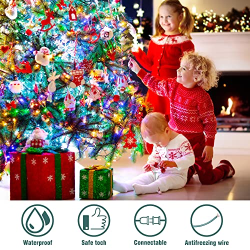 Hopolon Christmas Lights Multicolor,2PACK 13 Feet 50Count Incandescent Christmas Tree Lights with Green Wire,Connectable Mini Lights Set for Indoor,Outdoor,Holiday,Home,Party,Xmas,Easter,Multicolor - color: Multicolor,Green Wire, size: 2PACK, 50 count