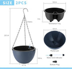 2 Pack 8 Inch Self Watering Hanging Planter for Indoor Outdoor Plants,Self Watering Pots for Indoor Plants,Hanging Pots,Convenient to Maintain,Improved Plant Health