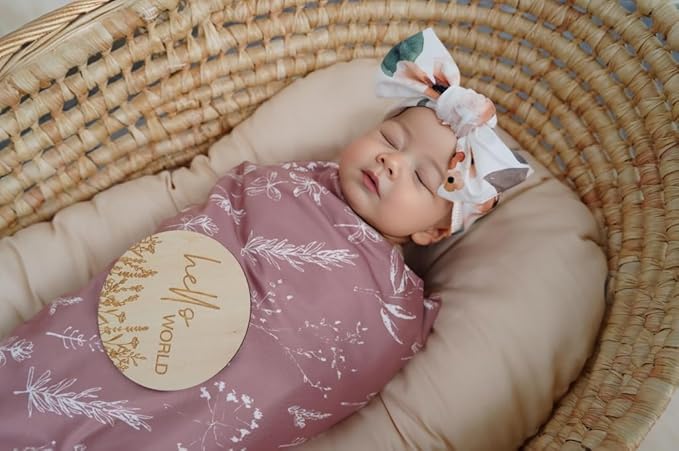 Little Jump Stretchy Jersey Knit Swaddle Blankets, Premium Cotton Floral Baby Blanket,Soft Western Wild Flowers Baby Quilt for Baby Girls and Toddlers(Vintage Floral)