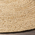 SAFAVIEH Area Rug 3' Round - Natural Fiber Collection - Natural Brown, Handmade Jute, Braided Border Design (NF801N) - color: Natural, size: 3' (Round)