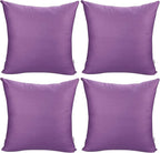 4-Pack 100% Cotton Comfortable Solid Decorative Throw Pillow Case,Thmyo Square Cushion Cover Pillowcase Sublimation Blank Pillow Covers DIY Throw Pillowcase for Sofa Couch(20x20 inch/ 50x50cm,Purple)