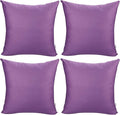 Thmyo 4-Pack 100% Cotton Comfortable Solid Decorative Throw Pillow Case, Square Cushion Cover Pillowcase Sublimation Blank Pillow Covers DIY Throw Pillowcase for Sofa(22x22 inch/ 55x55cm,Purple)