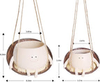 NINIPAPA Hanging Swing Chair Planter Pot Smile Face Plant Pot for Indoor Outdoor Plants Cute Head Flower Pots for Succulent String of Pearls Unique Gift on Mother's Day, Birthday, Christmas - Large