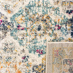 SAFAVIEH Madison Collection Accent Rug - 2'3" x 4', Cream & Multi, Boho Chic Distressed Design, Non-Shedding & Easy Care, Ideal for High Traffic Areas in Entryway, Living Room, Bedroom (MAD611B) - color: Cream/Multi, size: 2'3" x 4' (Rectangular)