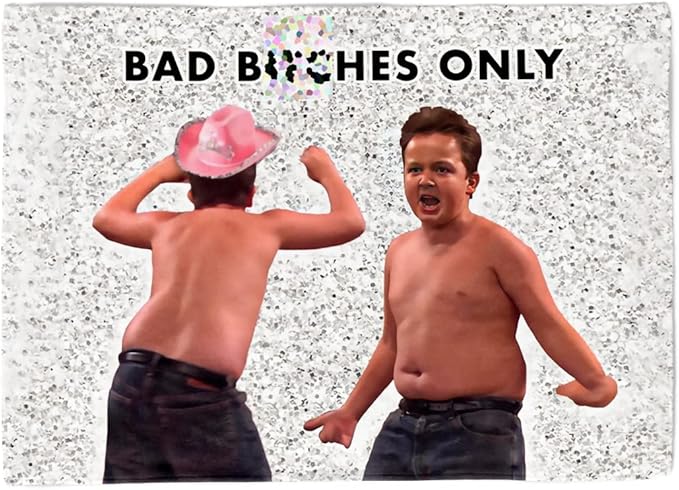 Gibby Bad B*tches Only Tapestry, Funny Flag for College Dorm, Available in Sizes from 40" to 90", Skin-Friendly Soft High-Definition Meme Tapestry(Size:90"×60")