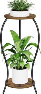Plant Stand Indoor, 2 Tier Round Tall Plant Stand, Flower Pot Stand, Plant Shelf Rack, Corner Plant Stand for Planter Garden Balcony Patio Living Room, Retro
