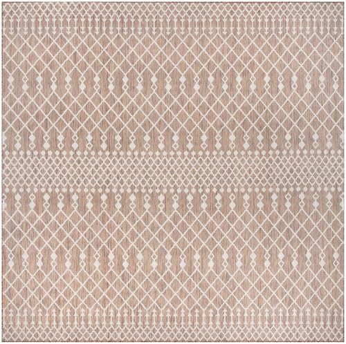 Nourison Home Positano Beige 8' x Square Area Rug - Easy Clean, Non Shedding, Bed Room, Living Room, Dining Room, Kitchen (8' x Square) - color: Beige, size: 8' x 8' (Square)