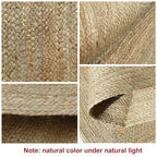 Shatex Burlap Rug 5x8ft, Handmade Braided 100% Natural Jute Rug for Bedroom & Living Room, Off-White - color: Off-white, size: 5' x 8' (Rectangular)