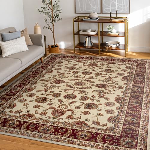 8x10 Area Rug for Living Room, Dining Room, Bedroom, Entryway | Alfombras para Salas | Large Rugs for Indoor | Traditional, Oriental | Ivory 7'10'' x 10'3'' - color: Ivory - Sariya, size: 7'10" x 10'3" (Rectangular)