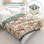 Cotton Throw Bed Blanket 90''x98'', Soft Lightweight Breathable Muslin Blanket for Couch, Bed, Travel, Picnics, All Season Gauze Blanket, Home Decor