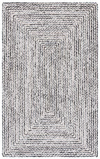 SAFAVIEH Braided Collection Area Rug - 5' x 8', Black & Navy, Handmade Farmhouse Cotton, Ideal for High Traffic Areas in Living Room, Bedroom (BRD260N) - color: Black/Navy, size: 5' x 8' (Rectangular)