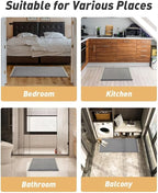 Upgraded Waffle Runner Rug Super Absorbent Non Slip Bath Mats for Bathroom Washable Bathroom Runner Rug with Tassels, Ideal for Hallway Bedroom Laundry Room, Dark Grey & Cream, 2' x 5'(24" x 60")
