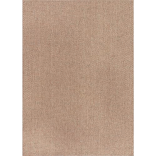 CAMILSON Easy Jute Rug 4x6, Indoor Outdoor Natural Color Farmhouse Area Rugs for Living Room Patio and Kitchen Rug, Solid Boho Woven Design, Easy-Cleaning, Washable Outside Carpet Alfombras (4 x 6) - color: Basketweave/Natural, size: 4' x 6' (Rectangular)