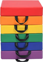 6 Pcs Square Floor Cushions for Kids, 15'' Soft Foam Floor Seating w/Handles, Colored Flexible Seating for Classroom Elementary, Story Time, Kindergarten, Daycare, Preschool & Nursery