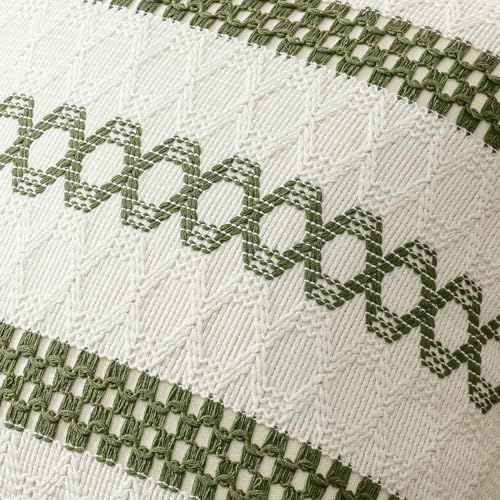 MIULEE Set of 2 Moss Green Boho Decorative Pillow Covers 18x18 Inch Farmhouse Rustic Couch Throw Pillows Modern Summer Cotton Cushion Covers Retro Cute Macrame Woven Spring Decor for Bed Sofa Chair - color: Moss Green, size: 18" x 18" (Pack of 2)