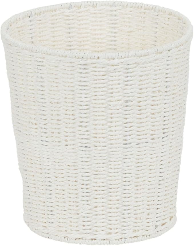 Household Essentials White Paper Rope Waste Basket Trash Bin for Bathroom, Bedroom, Office ML-7192