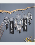5 Pack Moon Phase Dreamcatcher Set Boho Wall Decor, Boho Macrame Wall Hanging Dream Catchers, for Home, Bedroom, Living Room, Witchy Gifts (Black Purple)