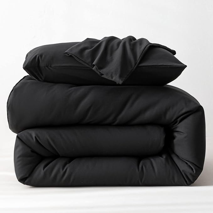 ROSGONIA Oversized King Comforter 120x120, 3pcs Super King Comforter (1 Black Comforter & 2 Pillowcases) Lightweight Warm Bedding Set Blanket Quilt