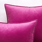 MIULEE Hot Pink Velvet Throw Pillow Covers 18x18 Soft Decorative Solid Square Cushion Cases Pack of 2 Modern Luxury Home Decor for Couch, Sofa, Bedroom
