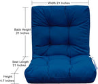 QILLOWAY Outdoor Seat/Back Chair Cushion Tufted Pillow, Spring/Summer Seasonal Replacement Cushions. (Royal Blue)