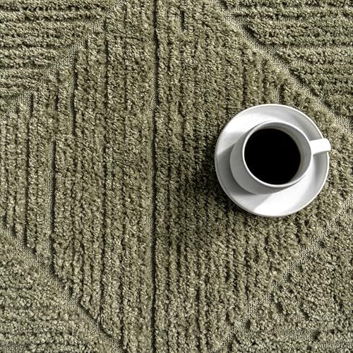 Nuloom Kerry Green, 6'7" x 9', Geometric, Soft and Cozy, High Traffic, Stain Resistant, Easy Clean, Durable Area Rug for Bedroom, Living Room, Dining Space, Den, Foyer, Entryway - color: Kerry Green, size: 6'7" x 9' (Rectangular)