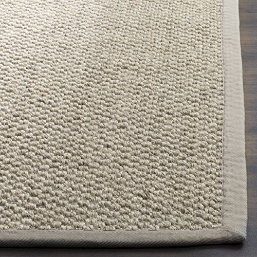 SAFAVIEH Area Rug 2x3 - Natural Fiber Collection - Marble, Sisal, Woven Design with Border (NF525C) - color: Marble, size: 2' x 3' (Rectangular)