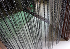 1x2 M Door String Curtain Rare Flat Silver Ribbon Thread Fringe Window Panel Room Divider Cute Strip Tassel for Wedding Coffee House Restaurant Parts, Black - color: Black