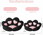 Ditucu Cat Paw Cushion Kawaii Chair Cushions 31.4 x 27.5 inch Cute Stuff Heart-Shaped Seat Pad Comfy Lazy Sofa Office Floor Pillow for Gaming Chairs Room Decor Black