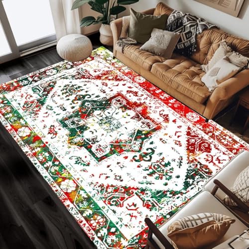 Red Green Vintage Distressed Traditional Floral Area Rugs for Living Room Bedroom Antique Pattern Machine Washable Soft Rug under Diningroom Table Retro Accent Home Office Dorm Indoor Rug 2x3 - color: I, size: 2x3