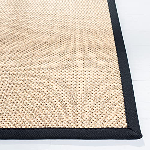 SAFAVIEH Natural Fiber Collection Runner Rug - 2'6" x 6', Maize & Black, Sisal, Woven Design with Border (NF141A) - color: Maize/Black, size: 2'6" x 6' (Runner)