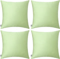 Thmyo 4-Pack 100% Cotton Comfortable Solid Decorative Throw Pillow Case Square Cushion Cover Pillowcase DIY Sublimation Blank Pillow Covers(20x20 inch/ 50x50cm,Light Pea Green)