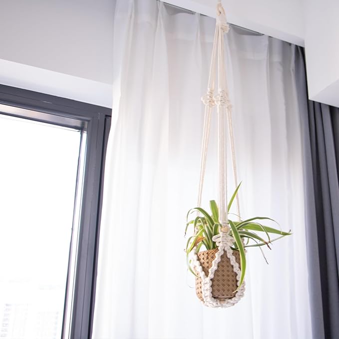 3 Pack Macrame Plant Hangers Handmade Woven Boho Hanging Planters for Indoor Plants Window Balcony Home Decor