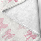 Pink Bow Cute Christmas Throw Blanket, Preppy Room Decor, Soft Warm Bed Blankets for Women Girls & Gifts, 30inx40in (Bow Pattern) ,Couch, sofa