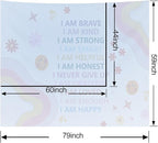 KJHL Rainbow Motivational Tapestry Wall Hanging Quote Positive Affirmations Saying Inspirational Classroom Tapestries Aesthetic Boho Kids Room Decor for Bedroom Living Room Dorm (59" x 79")